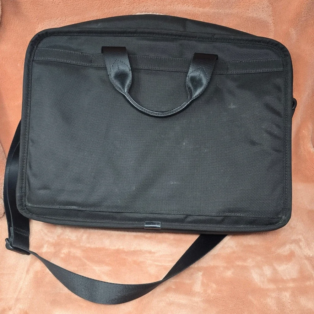 Tumi Alpha T Pass Expandable Laptop Briefcase Bag‎ Black Business Travel